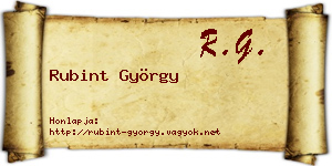 Rubint György névjegykártya
