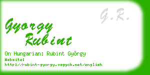 gyorgy rubint business card